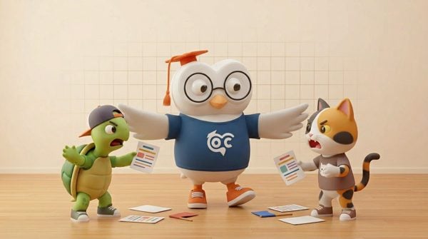 Owlene Calmly Stepping Between Two Colleagues In A Heated Political Argument